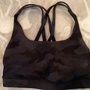 Black, camo sports bra